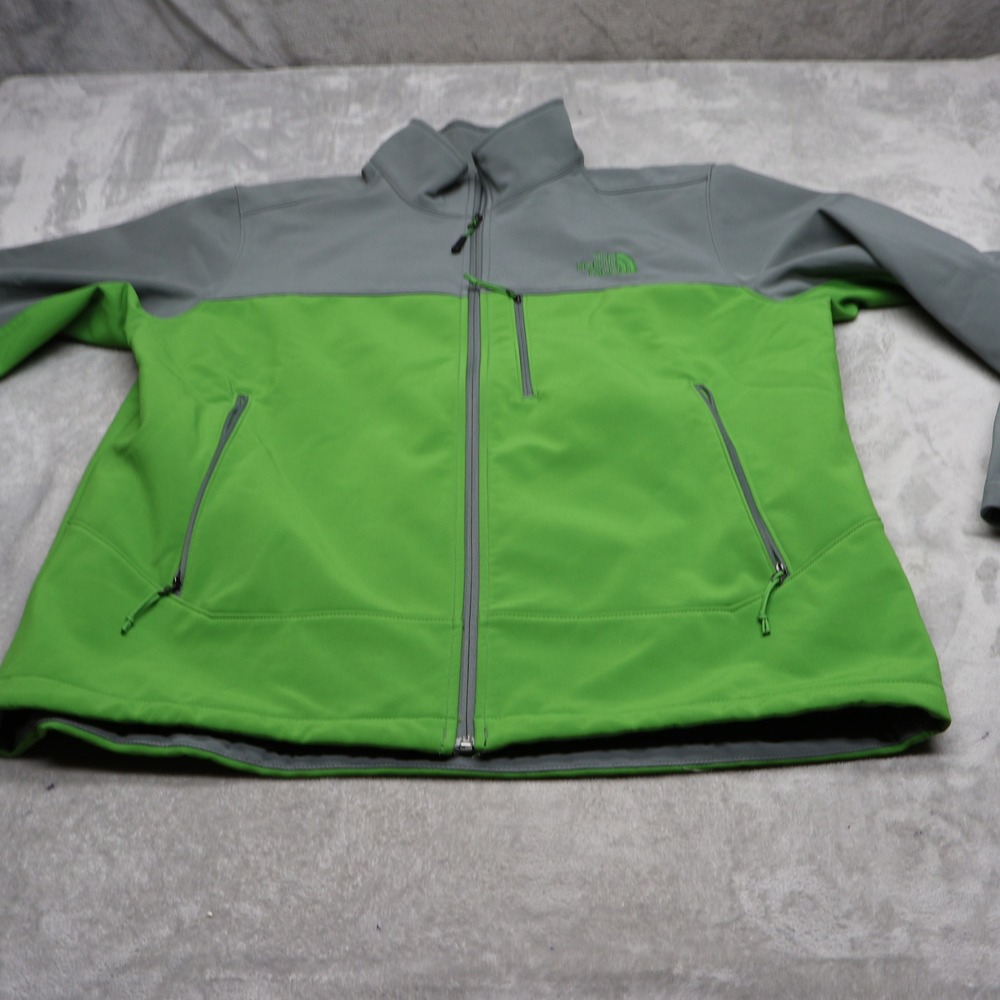 North Face Jacket Men XL Green Apex Bionic Soft Shell Rain Wind Full Zip Outdoor
